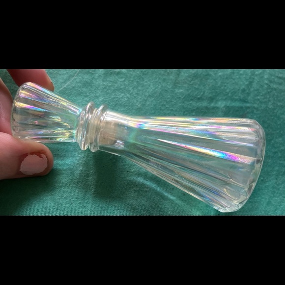 Vintage Rainbow Clear Bottle With removable rubber stopper lid. - Picture 5 of 7